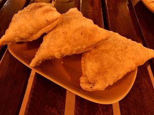 Vegetable samosas  at The Fisherman Restaurant in Pong