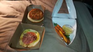 Very disappointing burger and a few French fries for 12€!!! at Flower Food in Paris