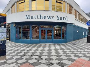 The exterior of our premises, the former Maplin in West Croydon. Now refurbished and open for eat-in, takeaway and delivery. 30 seconds from West Croydon Train and Overground.  at Matthews Yard in Croydon