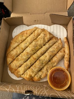 Vegan cheesy bread at Sarpino's Pizzeria in Fort Lauderdale