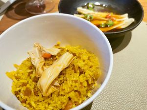 Sichuan soy froth noodles & textured yellow rice at Tiandanxu in Qingdao