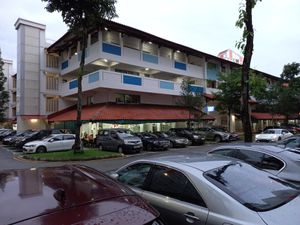 At the corner (red shelter area) at Zi Zai Vegetarian 自在齋 - Bishan in Central Singapore