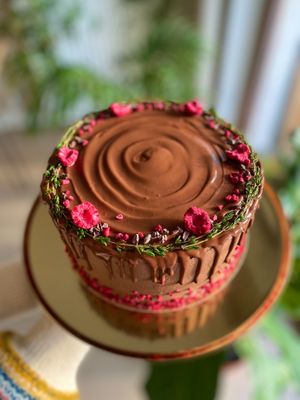 Chocolate Raspberry Cake at Eter Vegan Bakery in Warsaw