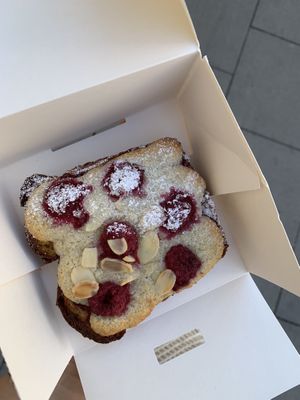 bostock: so so delicious! Soft inside, crunchy on the outside & not too sweet with a pleasant balance of the raspberries 💟 (12zl)  at Eter Vegan Bakery in Warsaw