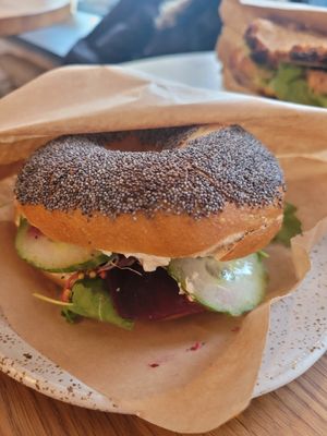 bagel at Eter Vegan Bakery in Warsaw