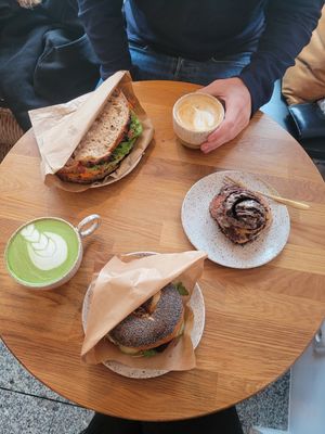 breakfast at Eter Vegan Bakery in Warsaw