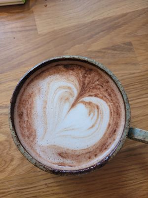 Hot chocolate at Eter Vegan Bakery in Warsaw