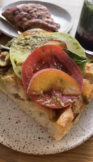 Tricolore focaccia - amazing  at Eter Vegan Bakery in Warsaw