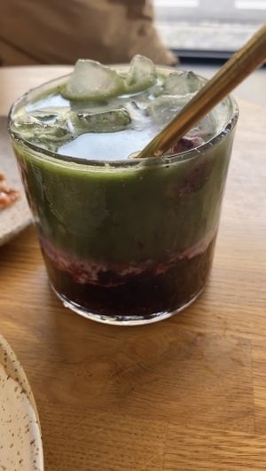 Blueberry iced matcha - must try!  at Eter Vegan Bakery in Warsaw