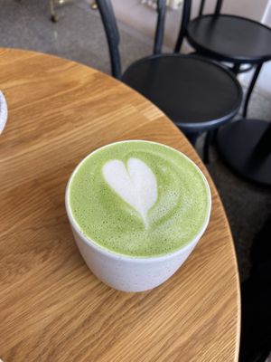 Matcha with oat milk  at Eter Vegan Bakery in Warsaw