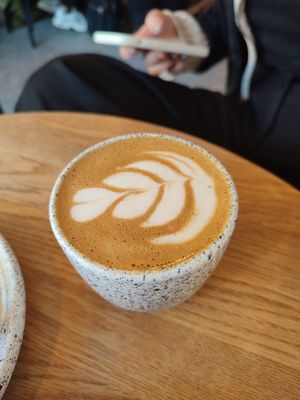 flat white at Eter Vegan Bakery in Warsaw