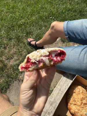 Vegan pastry with red fruit and creamm  at Eter Vegan Bakery in Warsaw
