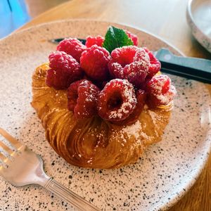 Raspberry danish  at Eter Vegan Bakery in Warsaw