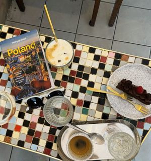 Good coffee and tasty cakes!  at Eter Vegan Bakery in Warsaw