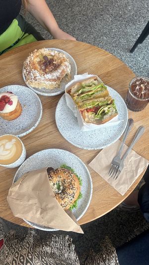 breakfast spread   at Eter Vegan Bakery in Warsaw