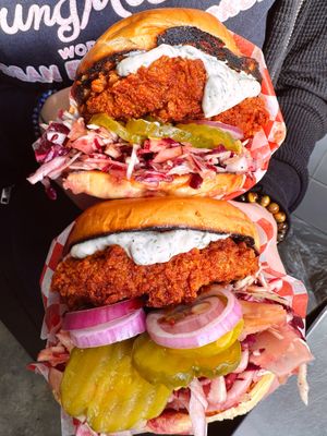 Emotional Cabbage burger Nashville Hot 🥵  at Bring Me Some in Hamilton