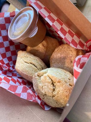 Risk It For The Biscuit • Buttermilk biscuits made from scratch and a wonderfully tasty gravy. at Bring Me Some in Hamilton