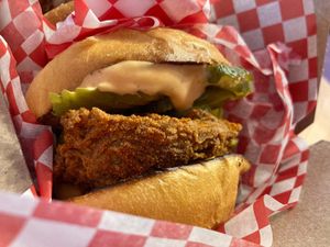 Popeyezwho? • Crispy fried chickun, crunchy pickles, spicy mayo...and did we say crunchy pickles? at Bring Me Some in Hamilton
