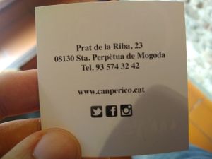 Card at Can Perico in Santa Perpetua De Mogoda