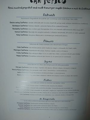 Menu at Can Perico in Santa Perpetua De Mogoda