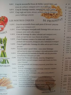 Menu at Can Perico in Santa Perpetua De Mogoda