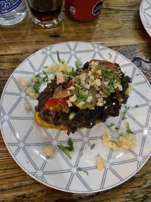 Huarache con Frijoles at Ibarra Brunch Bistro in Montevideo