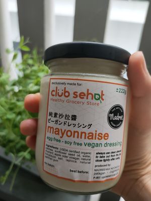 Vegan mayonnaise and microgreens at Club Sehat - Penjaringan in Jakarta