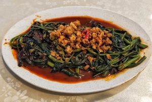 sambal kangkung, good, recommended at Vege Station 素食小栈 - Jl Dedap in Johor Bahru