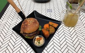 Veggie burger  at Pistacho Coffee Brunch in Tenerife