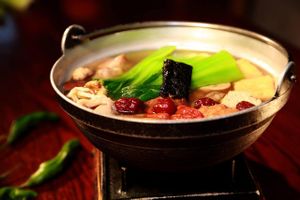 mountain yam pot at 4 Stones Vegetarian Cuisine in Richmond