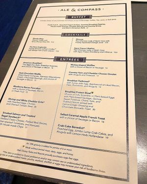 Menu  at Walt Disney World - Ale & Compass in Lake Buena Vista