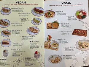 Vegan menu  at Café K.O.B in Koh Samui