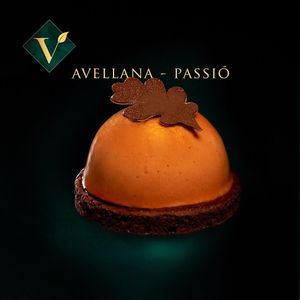 Individual cake 
Hazelnut - pasion fruit  at La Pastisseria in Barcelona