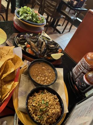 Mushroom Fajitas with rice and beans   at Mother's Cantina - Philadelphia in Ocean City