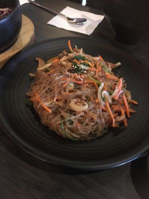 Vegetable japchae  at Hanjan Oliver in Edmonton