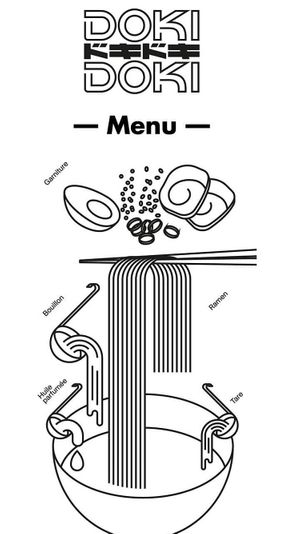 Menu at Doki Doki in Lausanne