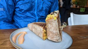 Breakfast burrito (vegan version) at Harvest in Halifax