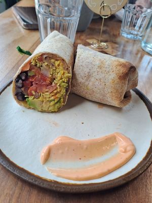 Vegan breakfast burrito!  at Harvest in Halifax