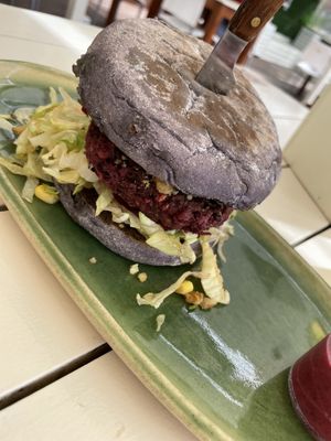 saloia vegana burger at Cocos Veggie e Tal in Foz Do Arelho