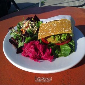 Raw burger at Leaf Organics in Los Angeles