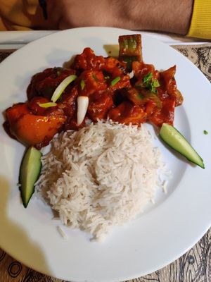 Tofu chili at Vegan Food Heaven in Barcelona