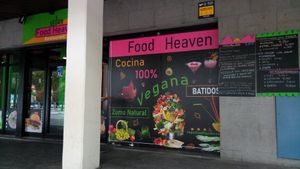 Outside at Vegan Food Heaven in Barcelona