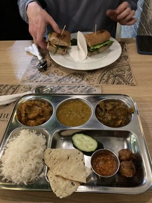 Indian Thali & Sandwich   at Vegan Food Heaven in Barcelona