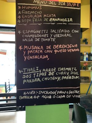 Menu  at Vegan Food Heaven in Barcelona