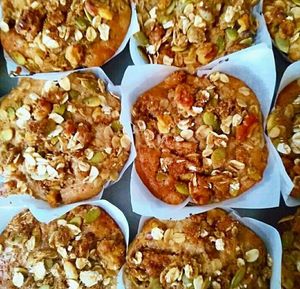 Banana walnut muffins at Home Grown on Piper in Kyneton