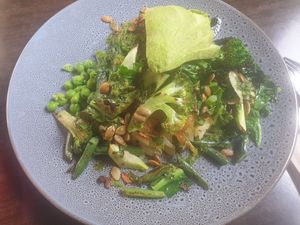 Vegan option Greens Galore. Needed toast so I paid extra for 2 pieces. at Home Grown on Piper in Kyneton