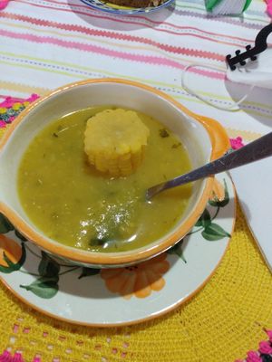Potato and corn soup at Veggiverso  in La Ceja