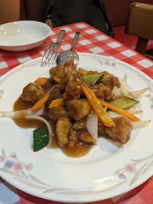 Sweet and sour "pork" at Takamiya Hanten in Fukuoka
