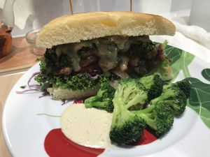 Asian chicken burger  at The Vegetarian Butcher Ikebukuro in Tokyo