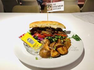 ホーリーカウビーフサンド (Holy cow beef sandwich)  at The Vegetarian Butcher Ikebukuro in Tokyo